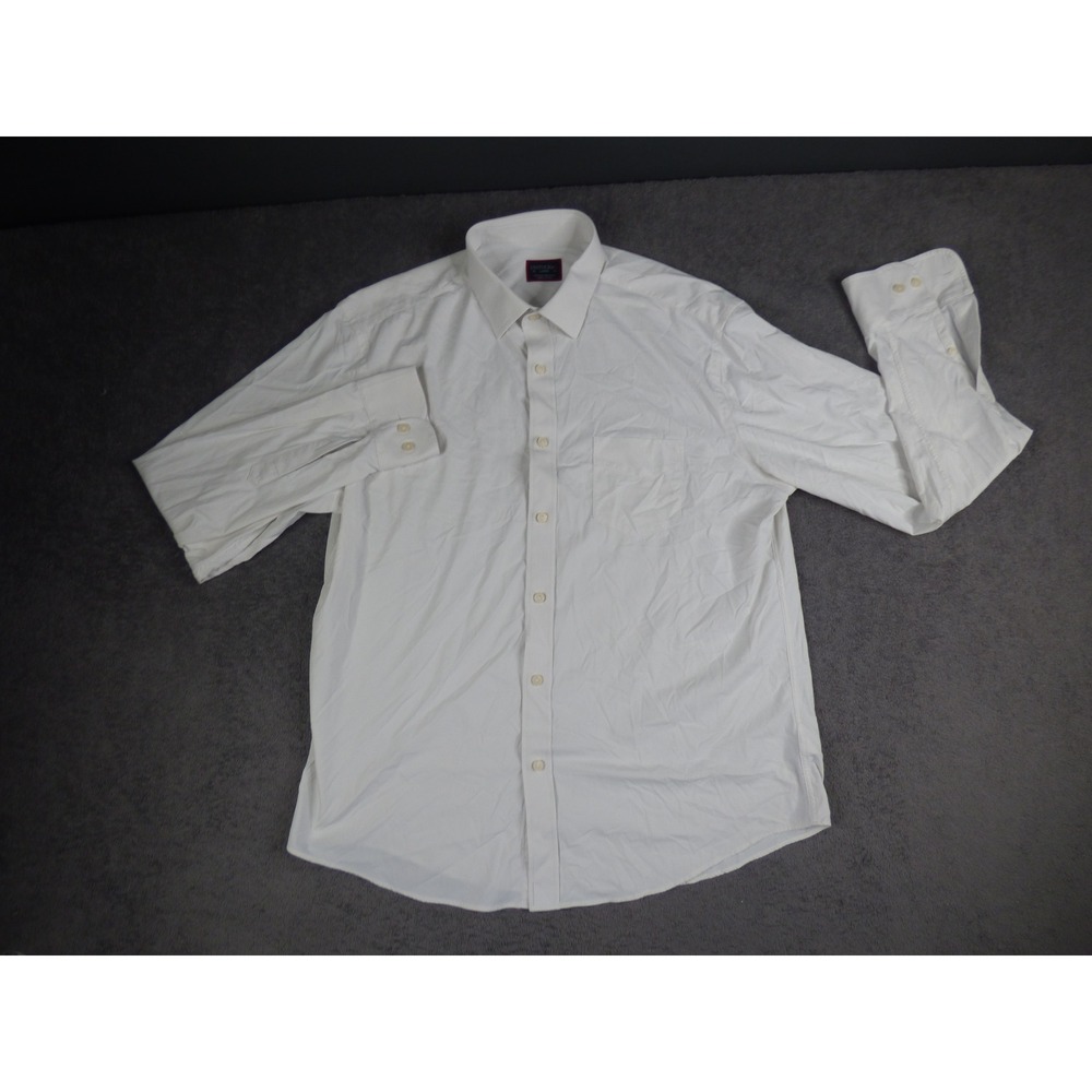 UNTUCKit Mens Large White Long Sleeve Performance Stretch Button Down Shirt